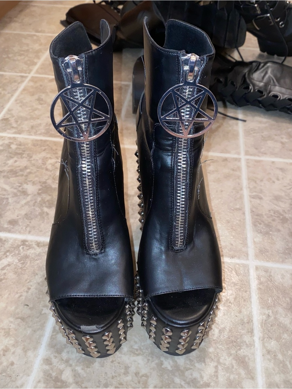 Killstar Metal Mayhem Peeptoe Platforms US 8